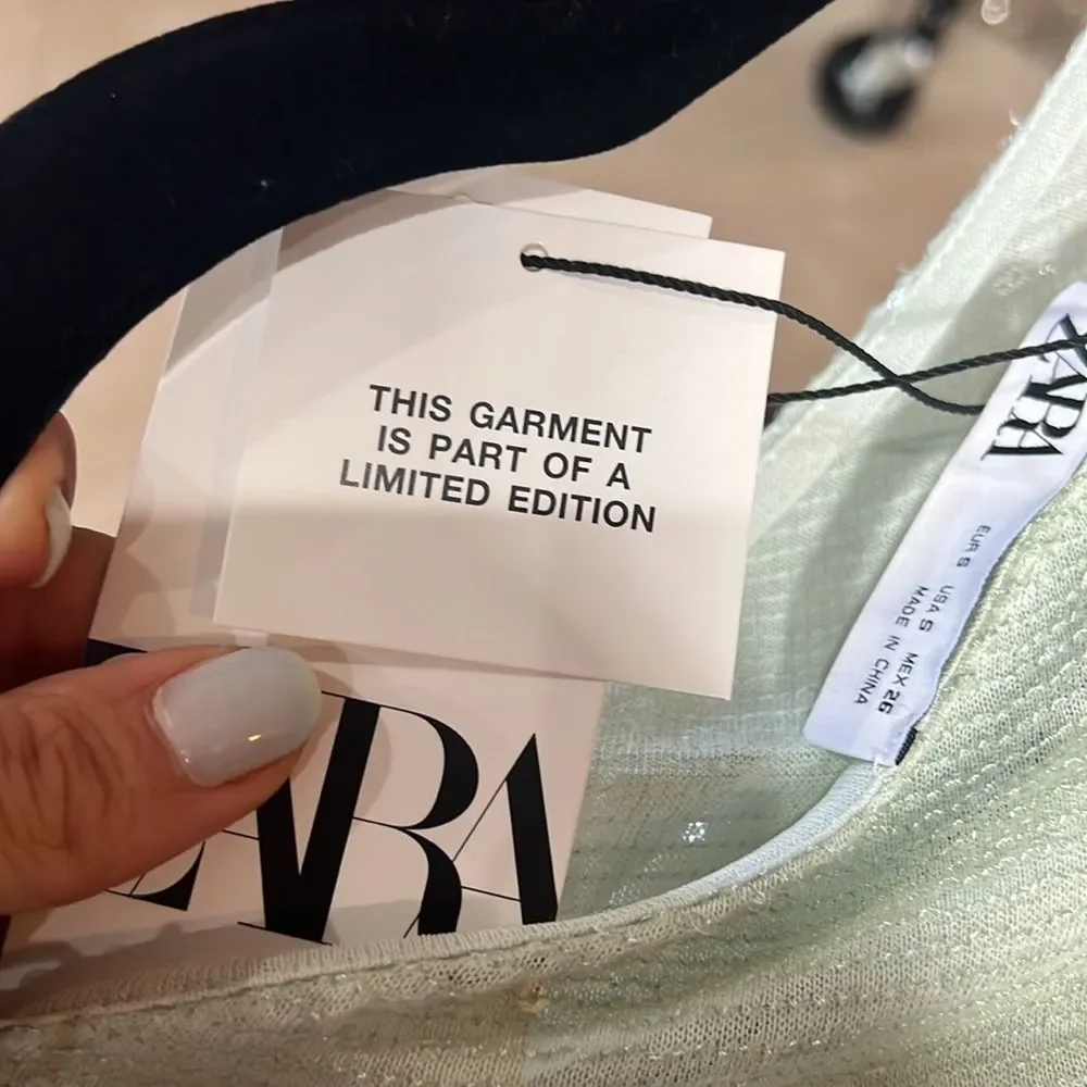 ZARA SEQUIN ASYMMETRIC KNIT DRESS LIMITED EDITION Maxi Formal - Picture 10 of 11